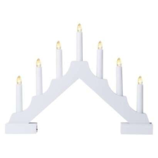 Emos LED gyertyatartó, fa, fehér, 29 cm, 2x AA, beltéri, meleg fehér, időzítő karácsonyi dekoráció