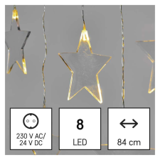 Emos LED karácsonyi fényfüggöny – csillagok, 45x84 cm, kültéri és beltéri, meleg fehér karácsonyfa izzósor