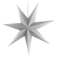 Emos LED papírcsillag, függeszthető, ezüst csillámporos középen, fehér, 60 cm, beltéri karácsonyi dekoráció