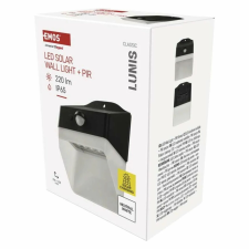 EMOS LED SOLAR lámpatest LUNIS PIR, 200lm IP65 természetes fehér (ZG151S) kültéri világítás