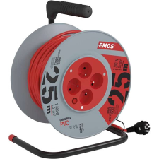 Emos PVC hosszabbító kábel dobbal - 4 aljzat, 25m kábel és adapter