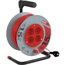 Emos PVC Hosszabbító kábel dobon - 4 aljzat, 15 m, 1 mm2 kábel és adapter