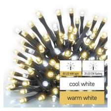 Emos Standard LED sorolható karácsonyi füzér, villogó, 10 m, kültéri, meleg/hideg fehér karácsonyfa izzósor
