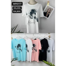  EMT Póló Nagy méretű női póló virágmintával – 3XL/4XL