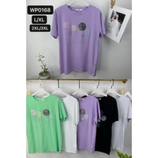  EMT Póló pamut női póló mintás – 2XL/3XL Fehér