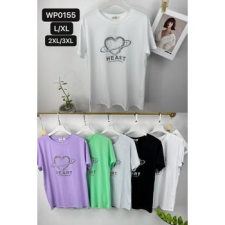 EMT Póló pamut női póló mintás – 2XL/3XL Lila női póló