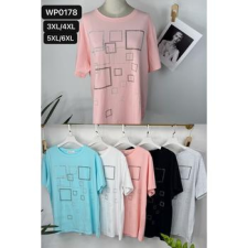EMT Póló pamut női póló mintás – 3XL/4XL női póló