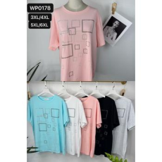  EMT Póló pamut női póló mintás – 3XL/4XL Kék