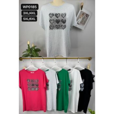  EMT Póló pamut női póló mintás – 3XL/4XL Rózsaszín