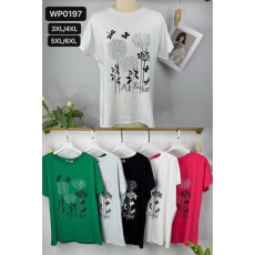  EMT Póló pamut női póló mintás – 3XL/4XL Szürke