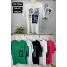 EMT Póló pamut női póló mintás – 3XL/4XL Szürke női póló
