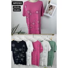  EMT Póló pamut női póló mintás – 5XL/6XL Fehér