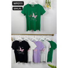  EMT Póló pamut női póló mintás – L/XL Fekete