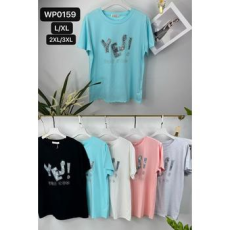 EMT Póló pamut női póló mintás – L/XL Kék
