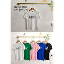 EMT Póló pamut női póló mintás – L/XL Rózsaszín női póló