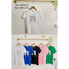 EMT Póló pamut női póló mintás – L/XL Rózsaszín női póló