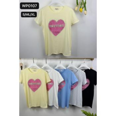  EMT Póló pamut női póló mintás – L/XL Szürke