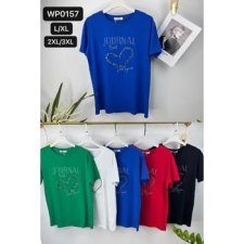 EMT Póló pamut női póló mintás – L/XL Zöld női póló