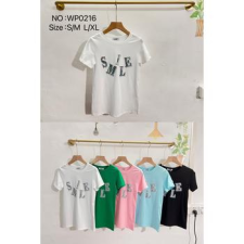 EMT Póló pamut női póló mintás – L/XL Zöld női póló