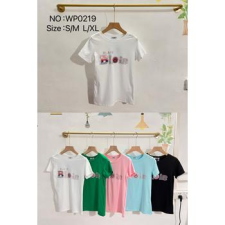 EMT Póló pamut női póló mintás – L/XL Zöld női póló