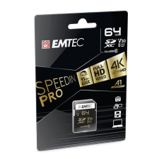 Emtec 64GB microSDXC Emtec SpeedIN Pro UHS-I U3 V30 + adapter (ECMSD64GXC10SP) memóriakártya