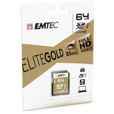 Emtec Memóriakártya, SDXC, 64GB, UHS-I/U1, 85/20 MB/s, EMTEC "Elite Gold" memóriakártya