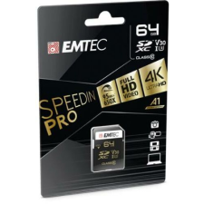 Emtec Memóriakártya, SDXC, 64GB, UHS-I/U3/V30, 95/85 MB/s, EMTEC "SpeedIN" memóriakártya