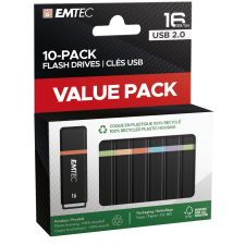 Emtec Pendrive, 16GB, 10 db, USB 2.0, EMTEC "K100 Mini Box" pendrive