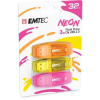 Emtec Pendrive, 32GB, 3 db, USB 2.0, EMTEC  C410 Neon , narancs, citromsárga, rózsaszín