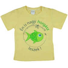  "Én is nagy horgász leszek!" feliratos rövid ujjú fiú póló babapóló, ing