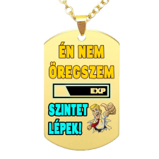Én nem öregszem... szintet lépek... medál lánccal, választható több színben medál