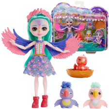 Enchantimals Filia Finch baba és barátságos papagáj család baba