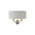 Endon Lighting ENDON Highclere Highclere 2lt Wall Brushed chrome plate & natural linen 2 x 40W E14 candle - ED-94403