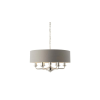Endon Lighting ENDON Highclere Highclere 6lt Pendant Bright nickel plate & charcoal fabric 6 x 40W E14 candle - ED-94373