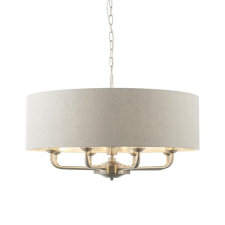 Endon Lighting Endon klasszikus csillár highclere természetes vászon csiszolt ezüst end99152 világítás
