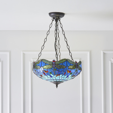 Endon Lighting Endon klasszikus tiffany függeszték dragonfly blue sötétbarna sokszínű end64075 világítás