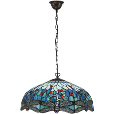 Endon Lighting Endon klasszikus tiffany függeszték dragonfly blue sötétbarna sokszínű end66148 világítás