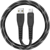 ENERGEA Nyloflex C89 USB / Lightning MFI szövet töltő- és adatkábel, MFI 1.5m, fekete (CBL-NF-BLK150)