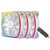 ENERMAX SquA RGB White 120mm PWM Fan- 3 Fan Pack 3 darabos szett távirányítóval