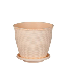 Enger cserép + alátét rattan 22 x 21 cm, 6 L,krém kerti tárolás