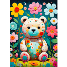 Enjoy puzzle virágos mackó 1000 darab puzzle, kirakós