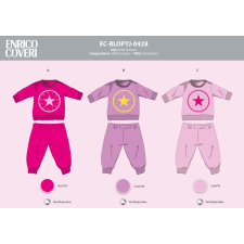 Enrico Coveri hosszú vékony baba pizsama - 100% pamut pizsama - pink - 86 gyerek hálóing, pizsama