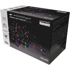 Entac karácsonyi 24m sorolható fényfüzér IP44 240LED színes adapterrel karácsonyfa izzósor