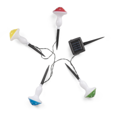 Entac Kerti Szolár Fényfüzér, Gomba, 20cm, 4db leszúrható LED, 4 színben kültéri világítás