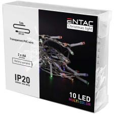 Entac színes elemes LED Fényfüzér 10db izzóval 1,3m karácsonyfa izzósor