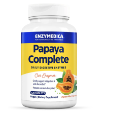 Enzymedica Papaya Complete, emésztőenzimek, papaya mentával, 120 tabletta  Étrend-kiegészítő gyógyhatású készítmény