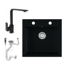 Eos Gránit mosogató EOS Como + Design csaptelep + dugókiemelő (matt fekete)