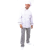 EP Workwear Coverguard munkaruha, gasztro ruházat, hosszú ujjú fehér színű szakácskabát, séfkabát, bordó szegély 45900-910