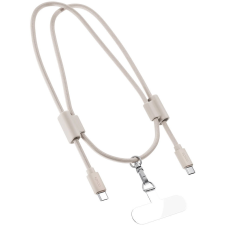 Epico telefonos kulcstartó USB-C USB-C kábellel - bézs szín (9915103100001) kábel és adapter