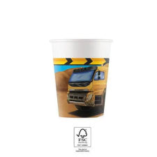 Építkezés Grabber papír pohár 8 db-os 200 ml FSC party kellék
